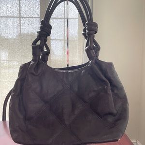 EUC Oscar De La Renta brown quilted leather bag